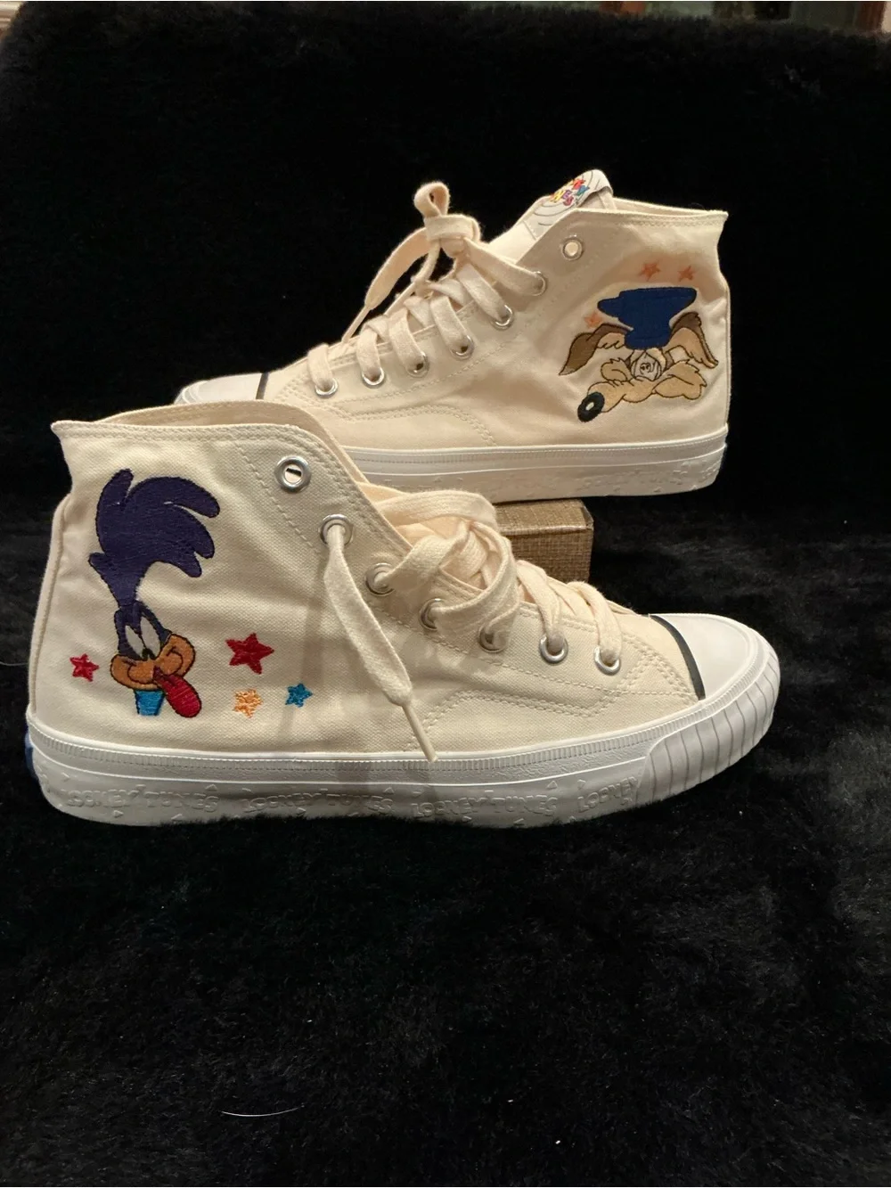 Keds Looney Tunes High-Top Canvas Sneakers in Cream